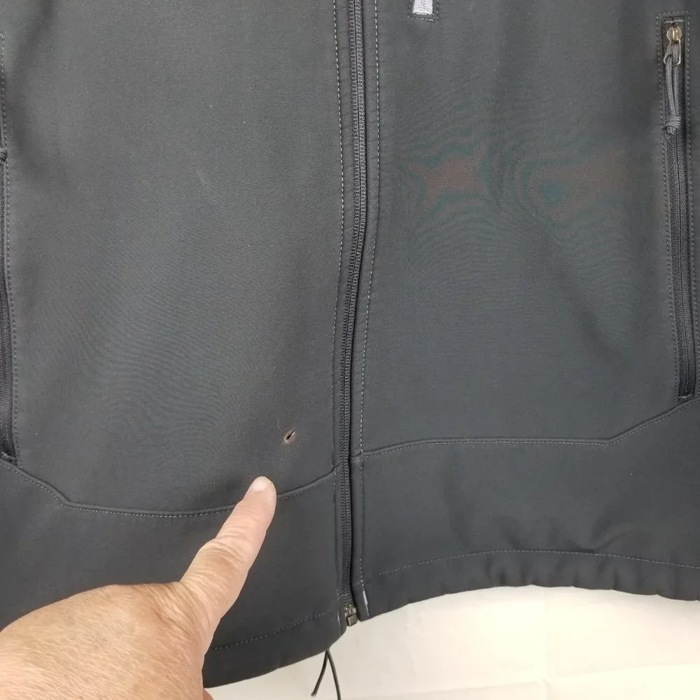 The North Face‎ Mens Sz L Windfall Soft Shell Full Zip Jacket Gray Black